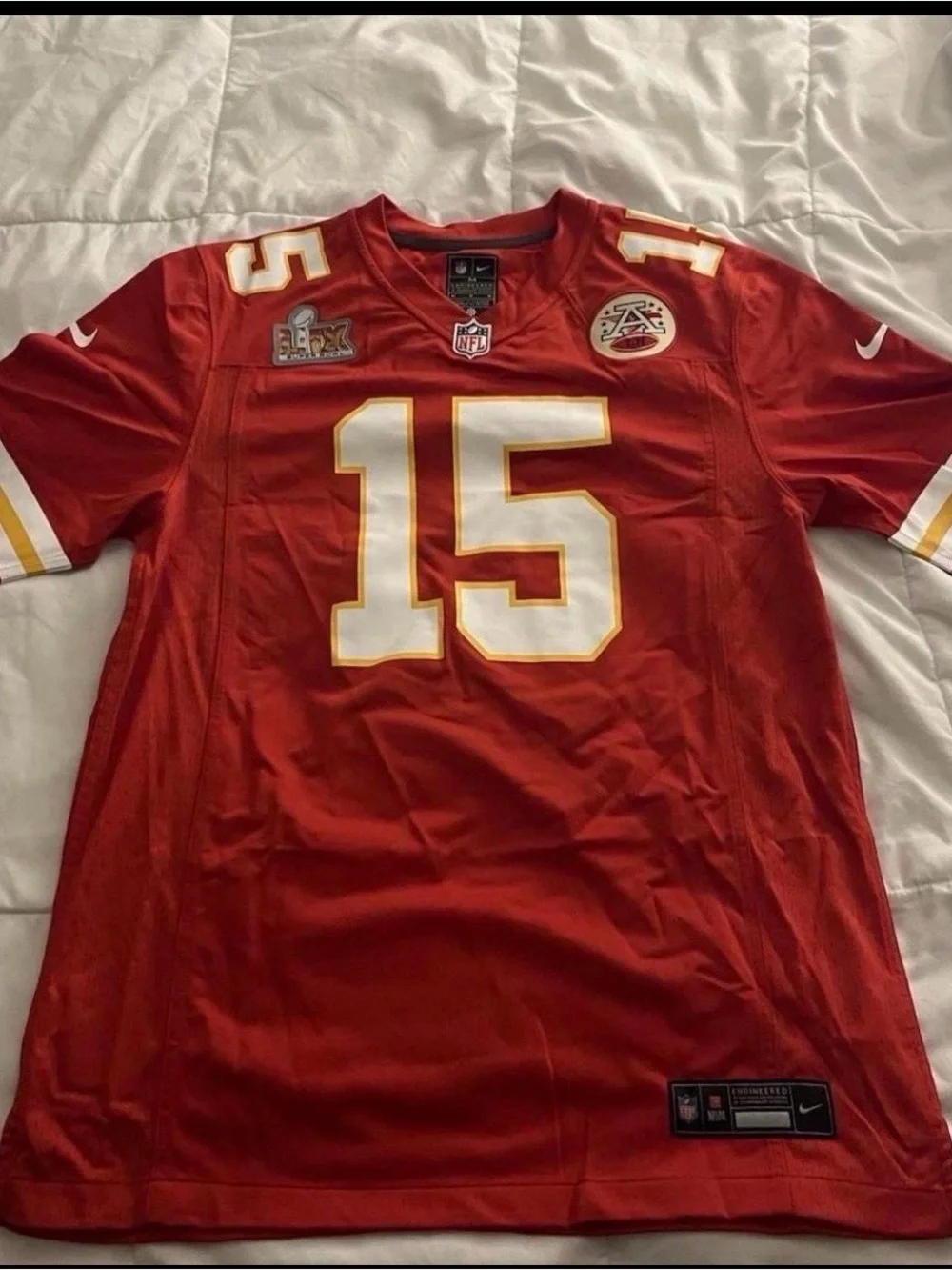 Nike Kansas City Chiefs Red #15 Football Jersey with White & Gold Accents
